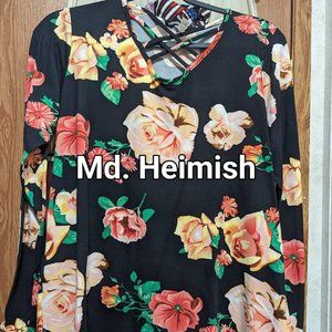 Floral shirt with black background